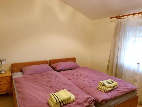 One bedroom appartement with furnished garden and wifi at Belisce客房内的一张或多张床位