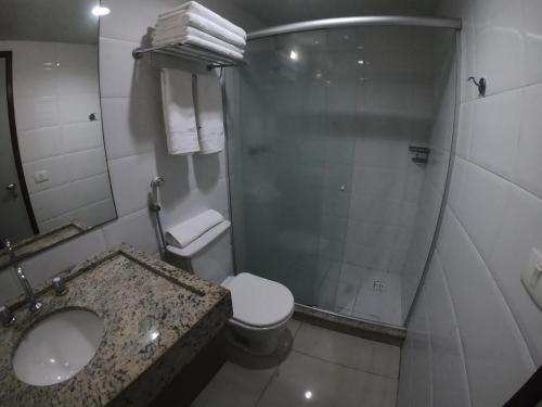 若昂佩索阿Imperial Flat的一间带水槽、卫生间和淋浴的浴室