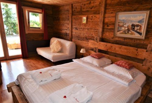 路乐榛子度假屋客房内的一张或多张床位