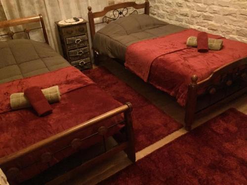 Tris EliesThe Love Holiday House的两张红色床罩