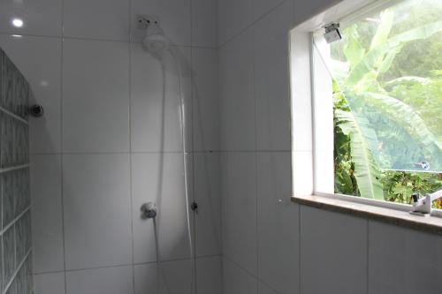 弗洛里亚诺波利斯Nosso Lounge Hostel的带淋浴的浴室,带窗户