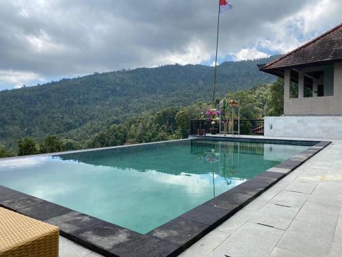 姆杜克Munduk Sari Resort的一座山地游泳池