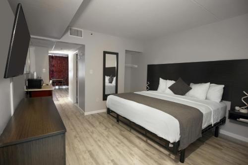 怀尔德伍德波莱洛度假酒店的一间卧室配有一张大床和电视