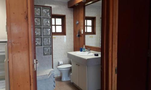 科金博Mistral La Herradura的一间带水槽、卫生间和淋浴的浴室