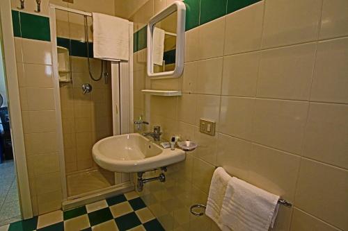 圣特奥多罗Residence Li Menduli的一间带水槽和淋浴的浴室