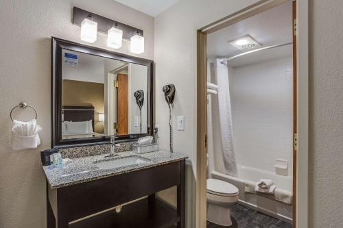 默里迪恩Quality Inn & Suites的一间带水槽、卫生间和镜子的浴室