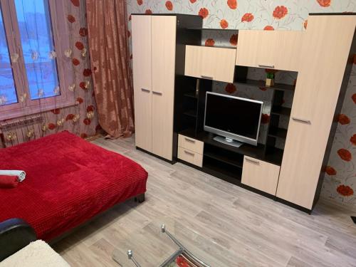 Уютная квартира на Захарова的电视和/或娱乐中心
