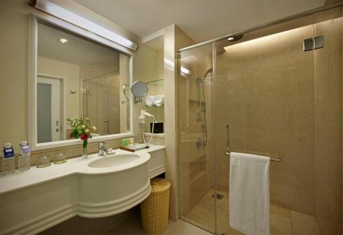 八打灵再也朱兰达马沙拉皇家酒店的一间带水槽和淋浴的浴室
