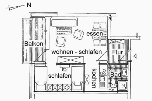 威克奥夫弗尔Oland Whg 17 Wellenflüstern的图表小浴室的平面图