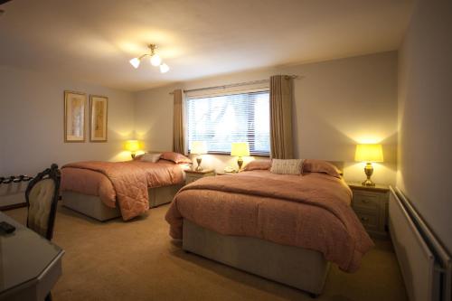 克拉姆林吉福汉娜乡村别墅酒店的一间卧室设有两张床和窗户。