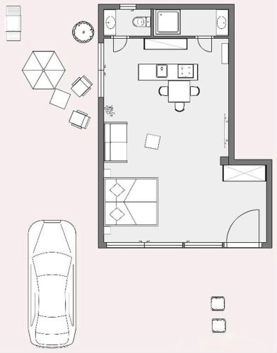 凯撒斯劳滕FeWo Dansenberg的汽车房屋的平面图