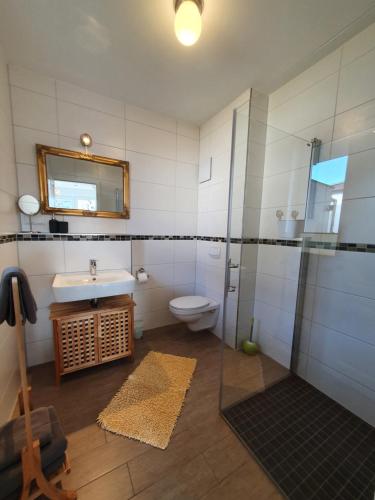 萨斯尼茨Villa-Panter的一间带水槽和卫生间的浴室
