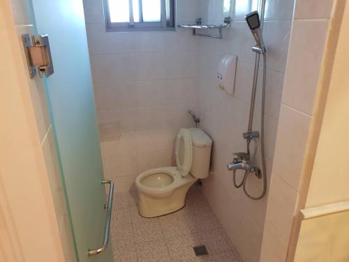 麻豆Chu Han C&C B&B Homestay的浴室设有淋浴间和卫生间。