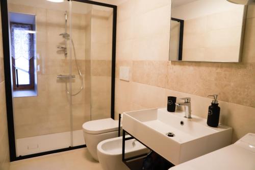 COL DE RIF Appartamento Storico nelle Dolomiti的一间浴室