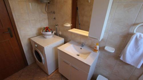 马林斯卡Apartments Stijak-Sorum的一间带水槽和洗衣机的浴室
