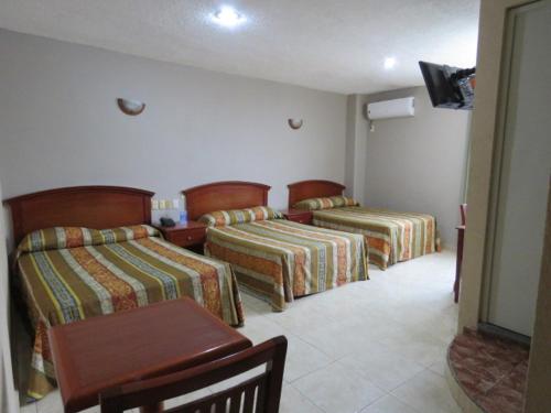 Hotel San Juan Centro客房内的一张或多张床位
