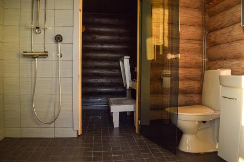 普马拉Loma-Autio Apaja的一间带卫生间和步入式淋浴间的浴室