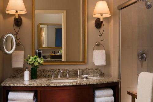 纳帕河流露台贵族山庄酒店的一间带水槽和镜子的浴室