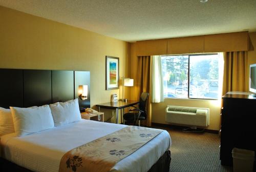 西塔科贝斯特韦斯特西雅图机场酒店的一间设有大床和窗户的酒店客房