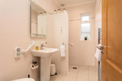 艾尔Sunset View - Donnini Apartments的一间带水槽、卫生间和镜子的浴室