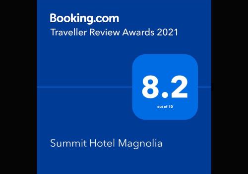 马尼拉Summit Hotel Magnolia的手机的屏幕,与Sunini hotel magayaania酒店