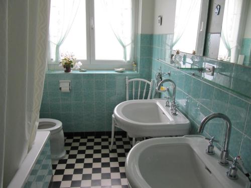 巴塞尔切斯珍黛丝住宿加早餐旅馆的一间带水槽和卫生间的浴室