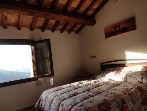 SmirraAgriturismo Ca'pierello的一间卧室设有一张床和一个窗口
