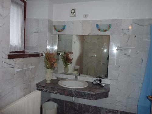 FiavèApartment in Fiavè 24164的一间带水槽和镜子的浴室