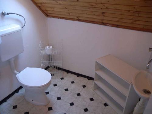 鲍洛通费尼韦什Holiday home in Balatonfenyves 18397的浴室配有白色卫生间和盥洗盆。