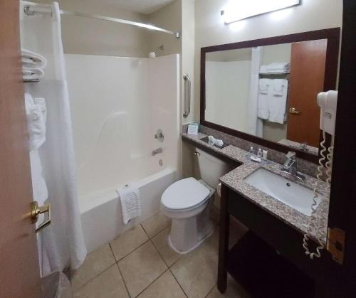 Oak Hill新河康福特茵酒店的浴室配有卫生间、浴缸和水槽。