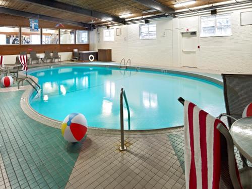 夏洛特顿夏洛特敦会议中心酒店 的一座大型游泳池前面设有排球