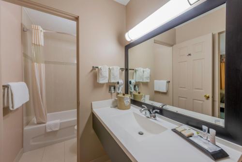 霍华德约翰逊市中心酒店的一间浴室