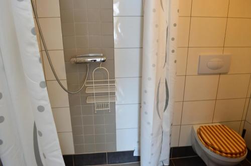 卡尔斯克鲁纳莱卡赫姆万德拉赫姆酒店的带淋浴和卫生间的浴室