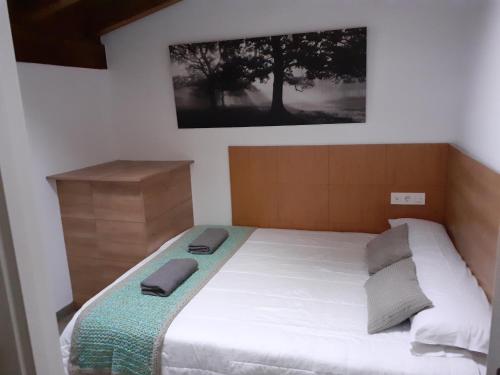 伊巴兰格鲁Playa Laga的一间卧室配有一张大床和两个枕头