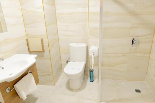 凡城Hotel Yakut的一间带卫生间和淋浴的浴室