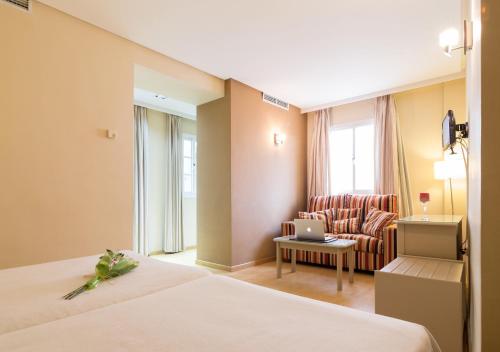 埃希哈Hotel Platería的酒店客房,配有床和沙发