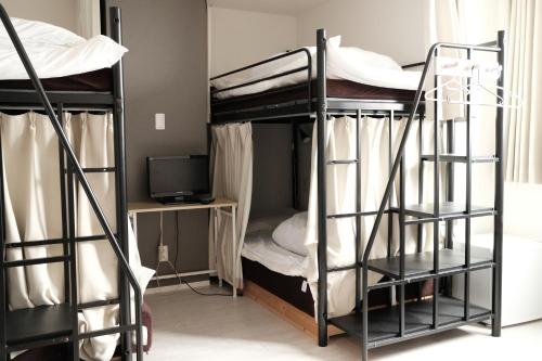 Hotel Mikado客房内的一张或多张双层床