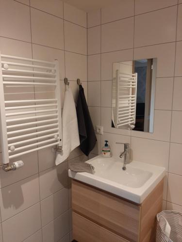 BafloAppartementen Hoek 1的一间带水槽和镜子的浴室