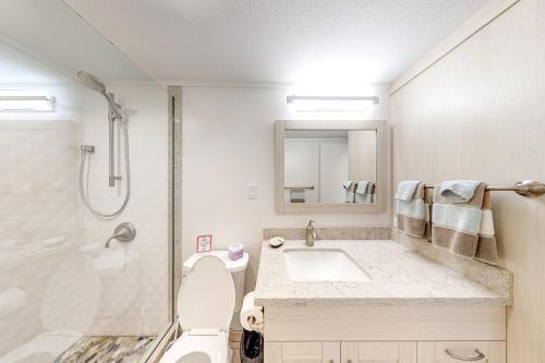 基黑Hale Kai O Kihei的浴室配有卫生间、盥洗盆和淋浴。