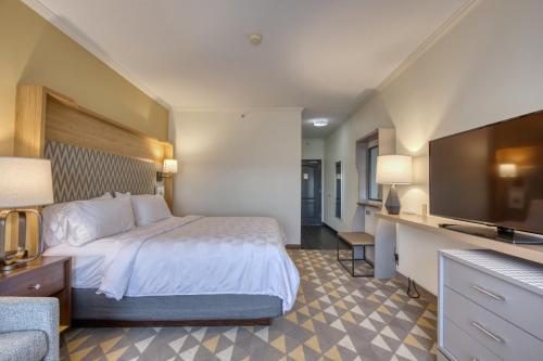 米德尔顿西麦迪逊假日酒店的配有一张床和一台平面电视的酒店客房