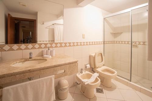 亚松森安德尔阿古拉公寓的浴室配有卫生间、盥洗盆和淋浴。