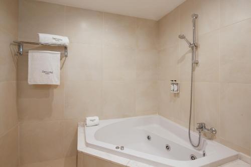 菲格拉斯Sercotel Hotel President的设有带浴缸和淋浴的浴室。