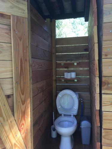 TermesMoulin de la Buade的小木屋内带卫生间的浴室