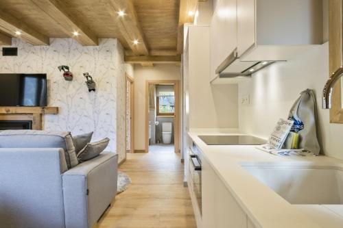 GessaLuderna - Dúplex Sabiera的一间带沙发和水槽的厨房