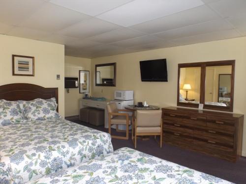 威尔斯天桥北酒店的配有一张床和一张书桌的酒店客房