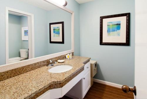 圣西蒙斯岛国王及王子海滩高尔夫度假酒店的一间带水槽和大镜子的浴室