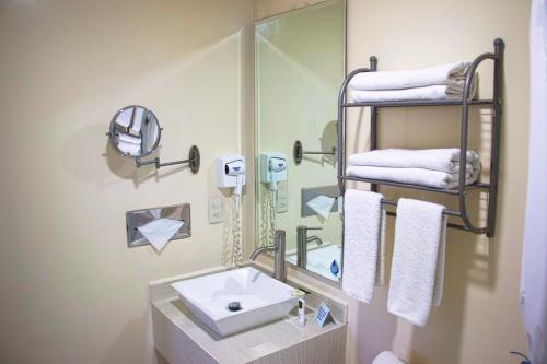 图拉德阿连德真图拉快车贝斯特韦斯特酒店 的一间带水槽和镜子的浴室
