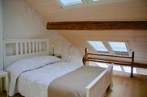 拉诺伊韦维尔Duplex Allegro的一间卧室配有一张床和两个天窗