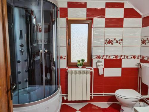 瓦马Casa Luca的一间带卫生间和淋浴的浴室