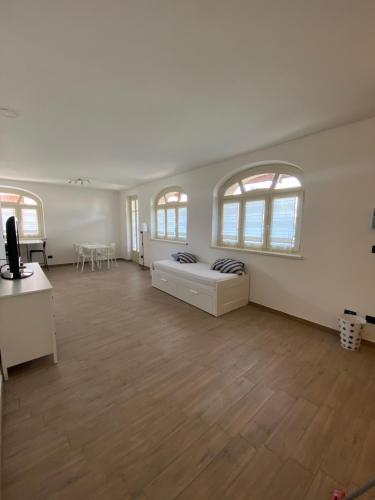 福萨诺Coronata 22的大型客房设有一张床和两个窗户。